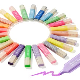 Glitter Highlighters,24 Pack,Metallic Colors,Chisel Tip,Highlighter Markers, Sparkly Highlighters highlighters Assorted Colors, Back to School Supplies (Sliver)