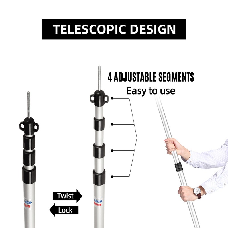 Telescoping Tarp Poles Adjustable Camping Tent Poles Portable Lightweight Aluminum