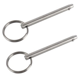 2 Pack Quick Release Pin, Diameter 1/4"(6.3mm), Overall Length 3"(76mm), Usable Length 2.4"(61mm), Full 316 Stainless Steel, Bimini Top Pin, Marine Hardware