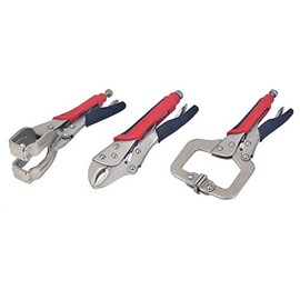 KING Welding Tool Set, 9-inch Locking Welding Clamp, 9-inch Curved Jaw Locking Pliers, and 9-inch C-Clamp Locking Pliers (3-PC Set)