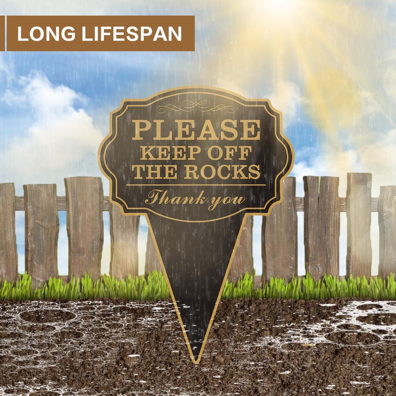 Double Sided Yard Sign, Please Stay Off with Stake, 10"x14"