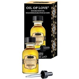 KAMA SUTRA Oil of Love Vanilla Creme - .75 fl oz - Kissable Warming Body Topping for Oral Foreplay Fun, Delicious Lickable Flavor for Couples, Women, and Men. Water-Based.