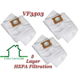 Casa Vacuums HEPA Replacement for Ridgid VF3503. Collection Bags for 5-9 Gallon Wet/Dry Shop Vac Units