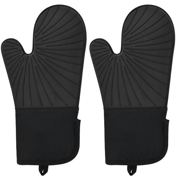 MULWR Oven mitt Heat Resistant 500°F Silicone Oven Mitts Soft