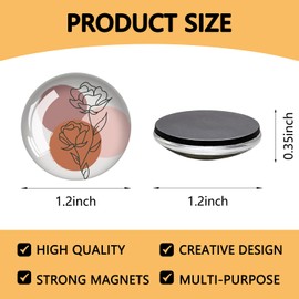 12Pcs Glass Fridge Magnets Sticker, Cute Heavy Duty Fridge Magnets for Locker, Strong Refrigerator Magnets for Office Kitchen Whiteboard Home Decorative Magnets for Gift