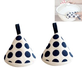 Bornoon Triangle Pot Holder, Set of 2, Stylish, Cute, Scandinavian Style, Heat Resistant Mittens, Ironing Handle, Non-Slip, Thick, Double Handles, For Cooking, Staube, Handle, Pot Lid, Cloth Included,