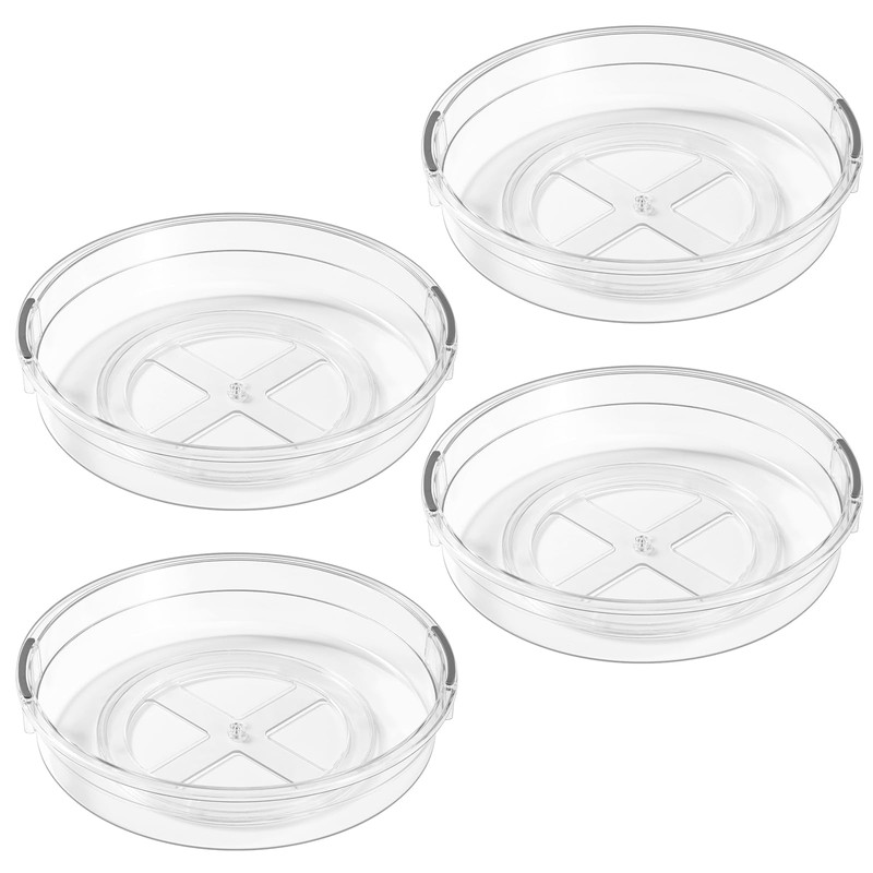 LAMU 4 Pack 12in Lazy Susan Organizer, Clear Lazy Susan