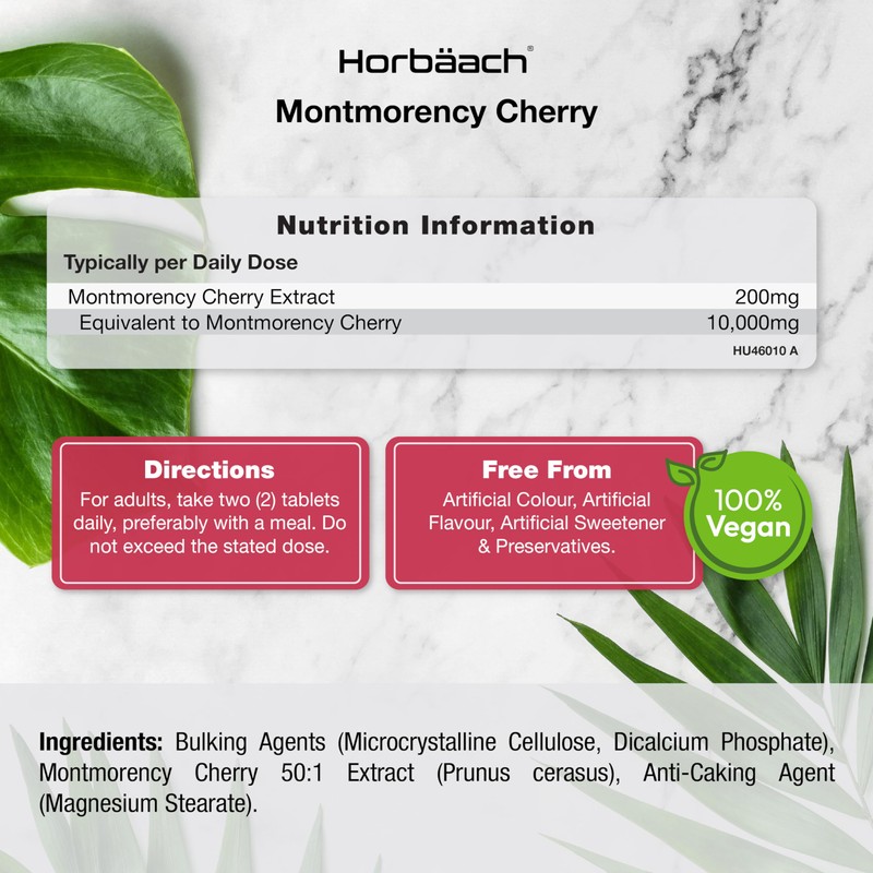 Montmorency Cherry Tablets 10000mg | 180 Tart Cherry Active Pills