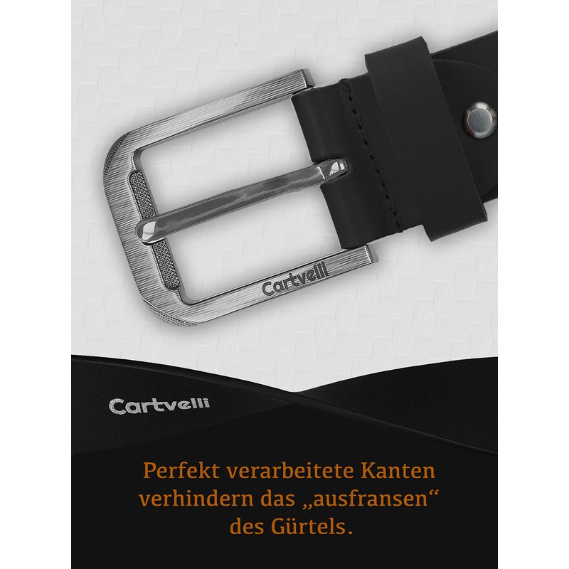 Cartvelli Premium Men's Leather Belt Made in Germany with Gift