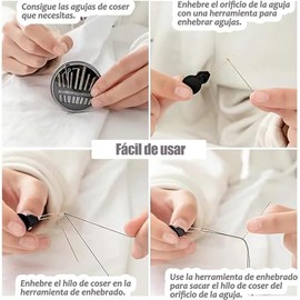 set costura, Kit de Costura Porttil,Costurero con Hilo de Coser, Aguja de Coser y Enhebrador. Ideal para remendar ropa sobre la marcha, costura de... 