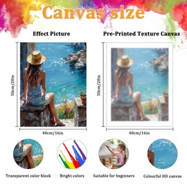 Oiuyamn Paint by Number for Adults, DIY Oil Painting Kits, Easy Paint by Numbers Canvas for Beginners, Perfect for Gifts and Home Decor (16" x 20")