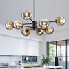 DDLLDESHI 8-Light Sputnik Black Chandelier with Globe Glass Black and