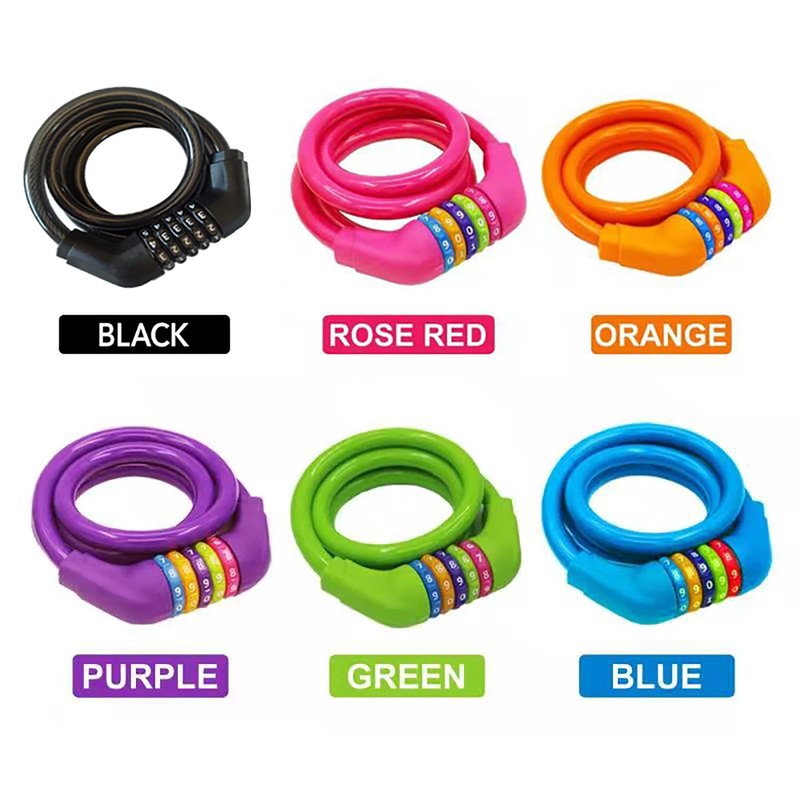 IDEALUX Bike Lock Cable, Resettable Cable Lock, Self Coiling 5