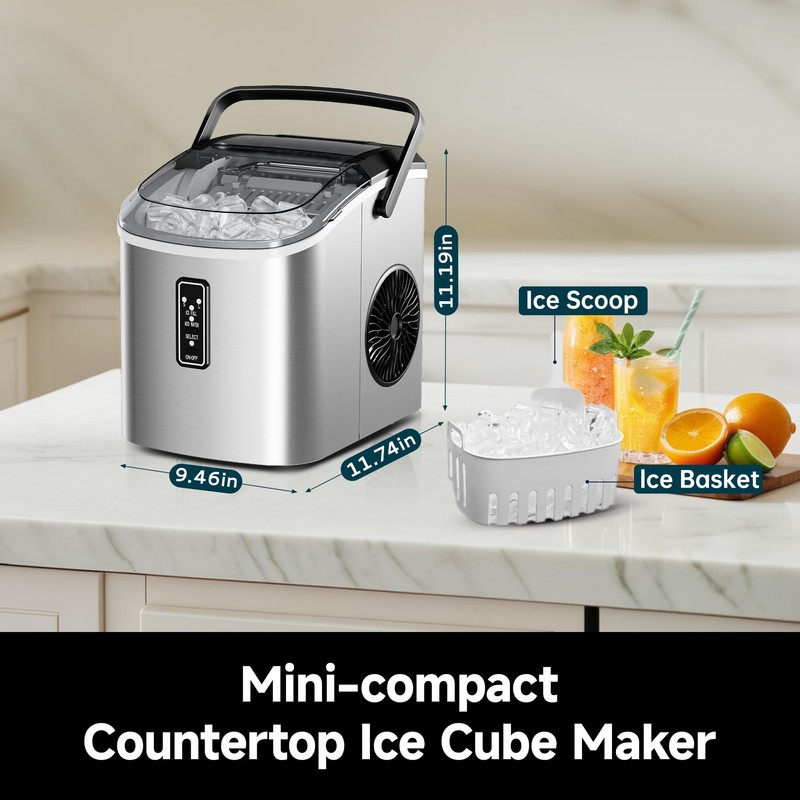 EUHOMY Ice Maker Countertop, 9 Cubes Ready in 6 Mins,
