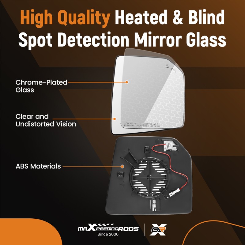 BFO Mirror Glass Heated Blind Spot Right Side For Ford