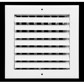 HVAC Premium 6"w X 6"h 1-Way Air Vent Adjustable Aluminum Curved Blades Integral Multi-Shutter Damper HVAC Diffuser [Outer Dimensions: 7.75"W X 7.75"H]