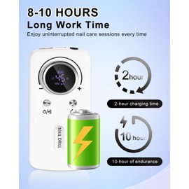 CozyZen Cordless Nail Drill Professional: 45000 RPM Rechargeable Electric Nail File Kit, Portable & Low Noise for Acrylic, Gel Nails, Manicure & Pedicure - Salon & Home Use