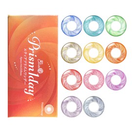 エティア プリズム ワンデー 【6枚入】直径15㎜の高発色キラキラデカ目レンズ 【4tone】 プリズムレッド -0.00 度なし