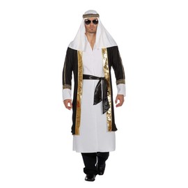 shoperama Arabian Sheikh Men's Costume Arabian Orient Sultan Oil Sheikh Oil Prince, Size: 58