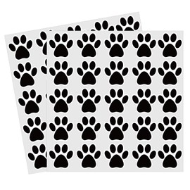 STARLIBOO Paw Print Stickers, 1.5 inch Dog Paw Stickers, 500pcs Puppy Paw Stickers, Clues Paw Print Stickers and Bear Paw Stickers (25 Sheets/Black)