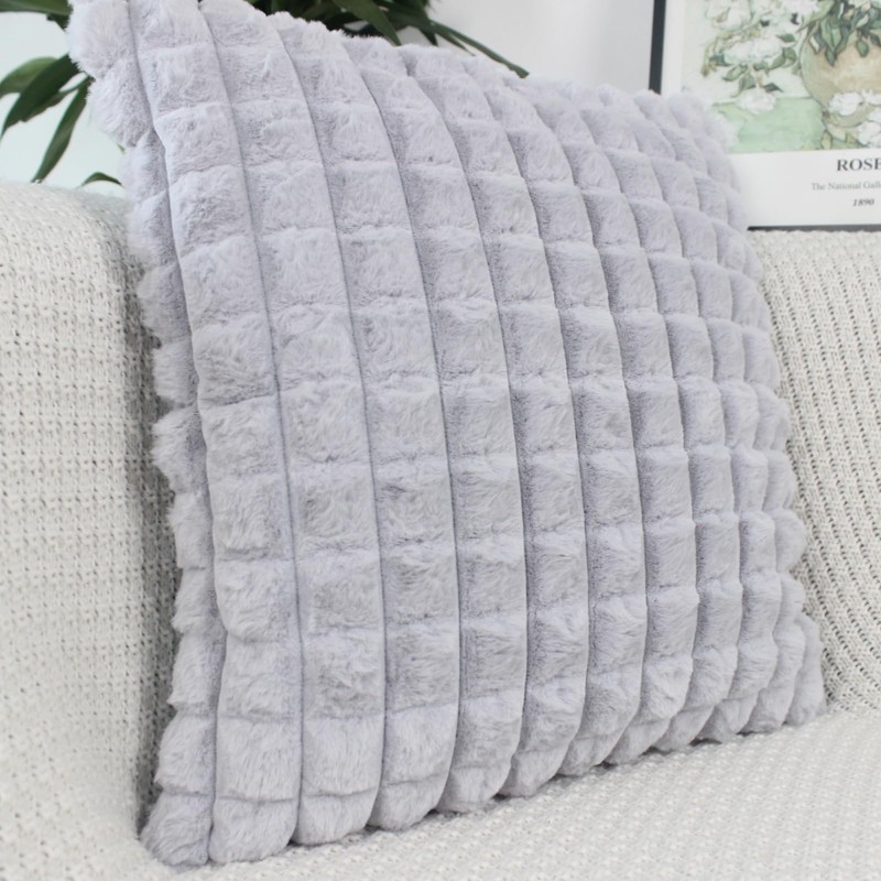 OYIMUA Silver Grey Cushion Cover, 45 x 45 cm, Set