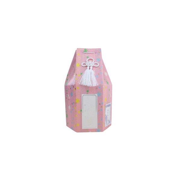 Pet Urn Cover, Hexagonal Bag, 2.3 Size, Meteor (Meteor), Star Pattern, Single Item, Commandment Name Sticker, Photo Sticker, Bone Bag, Cover Bag Only (Pink)