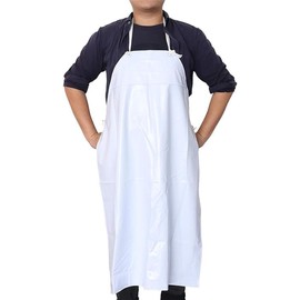 aotuo0608 Waterproof Rubber Vinyl Apron 40 Inch Chef Aprons for Women Men Heavy Duty Work Apron for Dishwashing Chemical Lab Butcher Grooming (White)