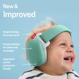 Alpine Muffy Baby Comfort - Protects Hearing for Babies and Toddlers - CE & ANSI Certified - Unique Headband for Safe fit & Comfort - Multi-adjustable for Ages 3-48 Months, 24dB Sound Reduction, Green