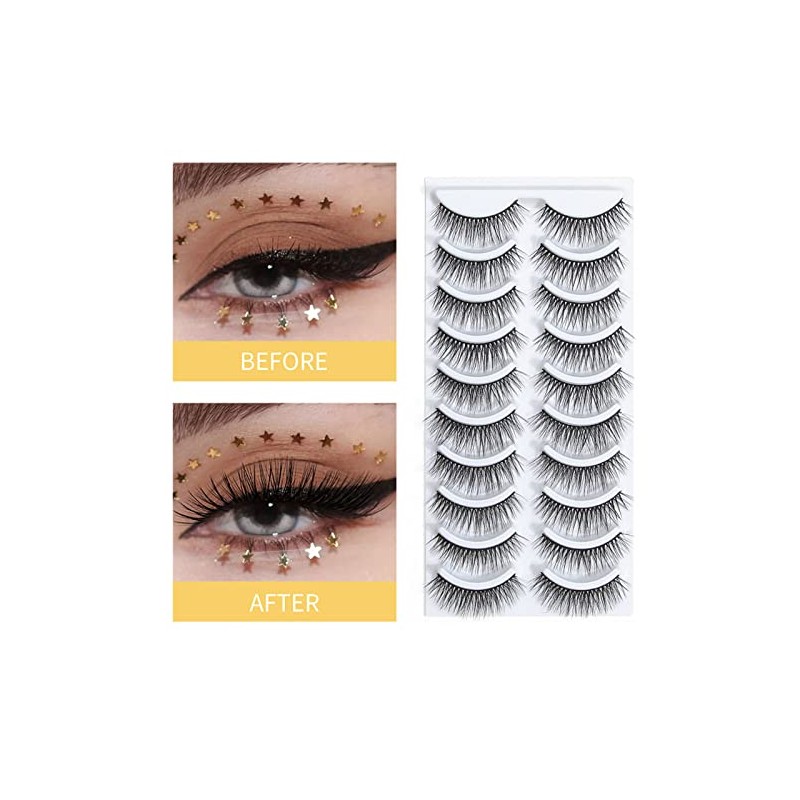 TARSHYRY 10 Pares de Extensiones de Pestañas Autoadhesivas, Pestañas Postizas