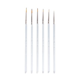 AIMALL 6X Extra Fine Detail Paint Brushes Art Miniatures Model Maker Warhammer OZ - Professional Nylon Bristles, Transparent Acrylic Handles