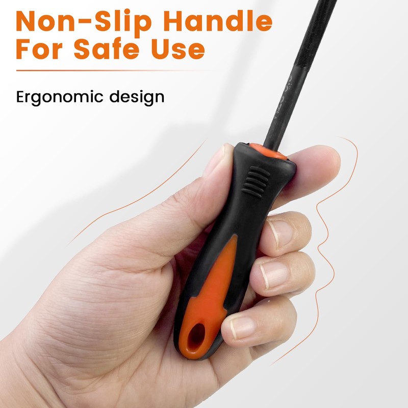 4 Pcs Chainsaw Sharpener, Chainsaw Files with Non-Slip Handle, 4