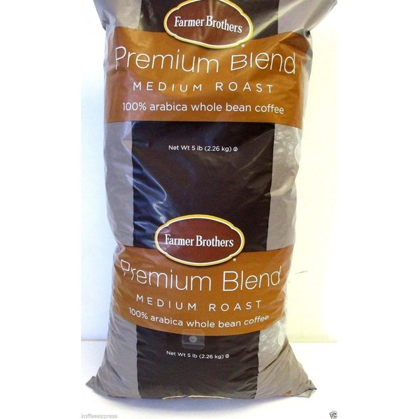 Farmer Brothers Premium Blend 100% Arabica Whole Bean Coffee - 5 lb. Bag