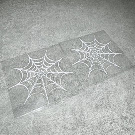 DXYMOO Spider Web Cobweb Car Styling Vinyl Decals Motorcycle Body Auto Engine Cover Decoration Stickers 2PCS (White, 100x95mm)