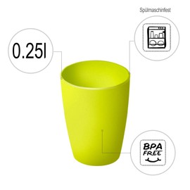 Rotho Caruba Drinking Cup 0.25 L Reusable, Plastic (PP) BPA-Free, Blue, 0.25 L (7.8 x 7.8 x 9.5 cm)