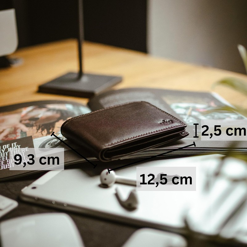 Baur Men's Genuine Leather Wallet with RFID Protection, Landscape Format,
