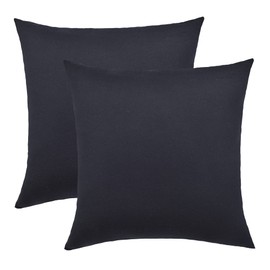 NatureMark 2 Pack Jersey Cushion Covers Pillow Cases / Cushion Covers for Body Pillows Neck Cushions Assorted Sizes and Colours Öko-Tex (40, 40 cm, Black)