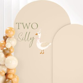 Capiont Two Silly Goose Decal - Goose 2nd Birthday Decorations for Girls, Farm Animal Theme Second Birthday Party Decoration，Balloon arch sticker，Photo props (Two Silly Goose Green)