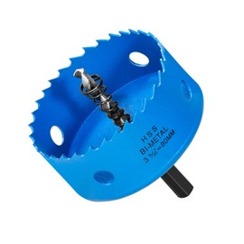 HYCHIKA Hole Saw 80 mm, Bi-Metal Hole Cutter Made of High-Speed Steel HSS for Metal, Aluminium, Plastic, Stainless Steel, Plastic, Wood, Plaster and much more, with Separable Drill and Allen Key