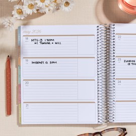 Erin Condren 18-Month Spiral Life Planner (Jul 2025 - Dec 2026), 7”x9” Weekly and Monthly Planner, 80 Lb. Text Weight Paper, Bouquet Wallpaper Covers, Bouquet Theme, Horizontal Layout, Platinum Coil