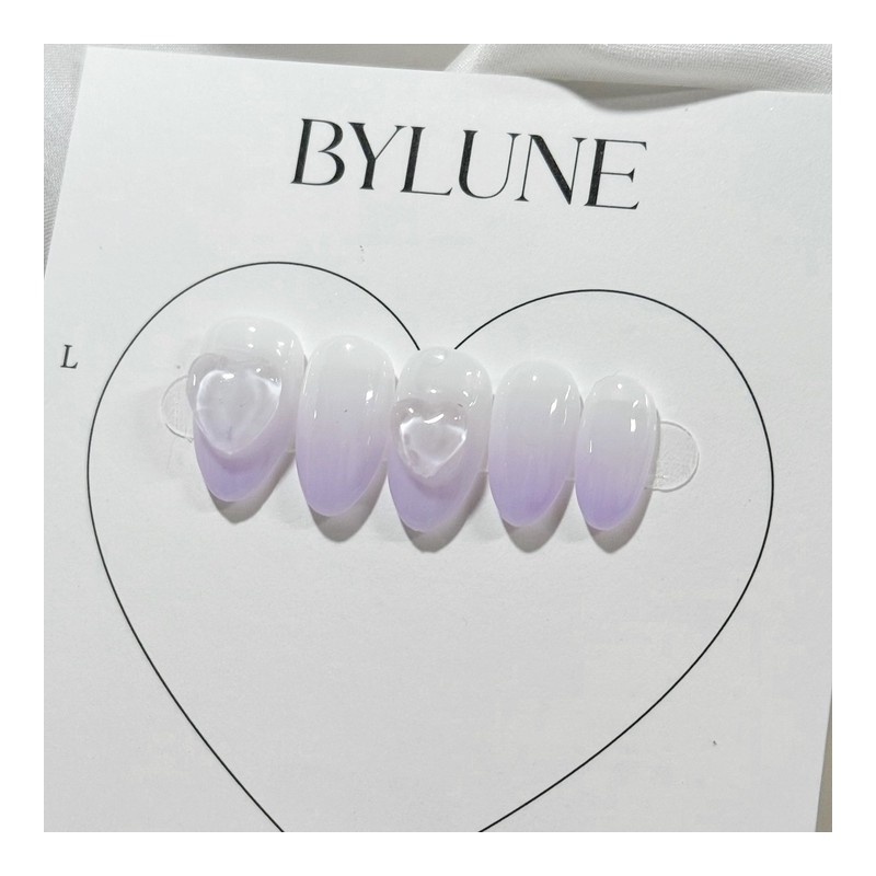 Grape flavored handmade nail tips - short coffin / 포도맛