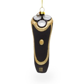 Modern Electric Shaver Blown Glass Christmas Ornament