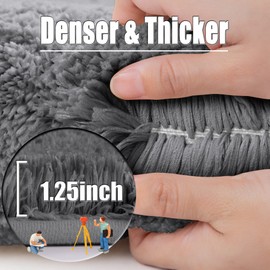 ROLIZOE Extremely Thick Bath Mat, Non-Slip Bath Mat, Highly Absorbent Bathroom Rug, Super Soft Bath Mat, Microfibre Bath Mat, Machine Washable, 40 x 60 cm, Dark Grey