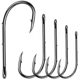 Baitholder Fishing Hooks Barbed Shank Beak Bait Holder Hooks Black Carbon Steel Offset Jig Fishing Hooks Saltwater Freshwater #4