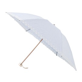 Moonbat [Ducks] 22-125-12212-02 Parasol Folding Umbrella, Women's, Made in Japan, For Rain or Shine, First-class Light Blocking, Heat Blocking, UV Boler Embroidery, blue