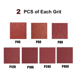 14 Pack Sanding Belt 2x48 Belt Sandpaper, 2 Each of 40 60 80 120 180 240 400 Grit Aluminum Oxide Sanding Belts for 2 X 48 Inch Belt Sander