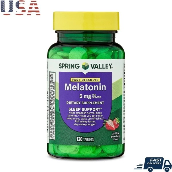Unbranded Melatonin 5mg Sleep Support Fast Dissolve Tablets 120 Count