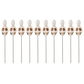 BLESSUME 10pcs Skull Top Voodoo Pin for Doll Magic Candle Ritual Pins (White)