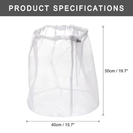 sourcing map Mesh Laundry Bags, 15.7"x19.7" Baskets Mesh Bags with Drawstring Fine Net Medium Machine Washable Mesh Wash Bags for Travel, Laundry
