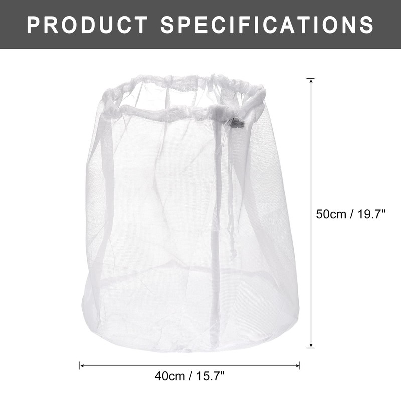 sourcing map Mesh Laundry Bags, 15.7"x19.7" Baskets Mesh Bags with