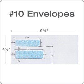 Columbian #10 Double-Window Self Seal Security Tint Envelopes, 500/Box, 24lb White Wove, 4-1/8 x 9-1/2 Inches (COLO132)